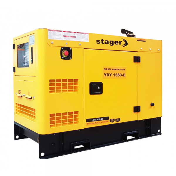 Generator insonorizat Stager YDY15S3-E, silent 1500rpm, diesel, trifazat [2]