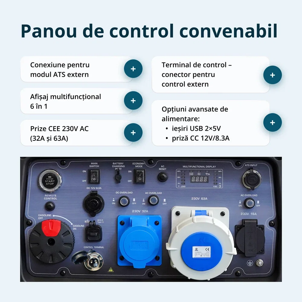 Generator invertor Konner & Sohnen KS 9500iE S ATSR 9 kW cu telecomanda si conector ATS [11]