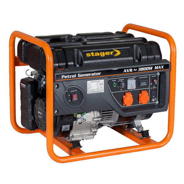 Stager GG 4600 generator open-frame 3.8kW, monofazat, benzina, pornire la sfoara - resigilat [1]