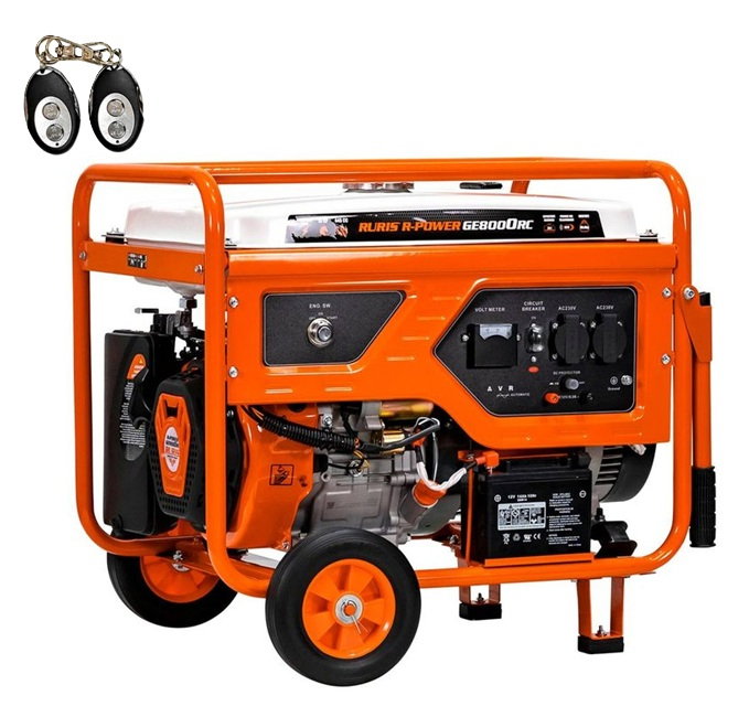 Generator open frame Ruris R-Power GE 8000RC, 15 CP, 7.5 kW, monofazat, benzina, pornire electrica, bobinaj cupru 100%, telecomanda [3]