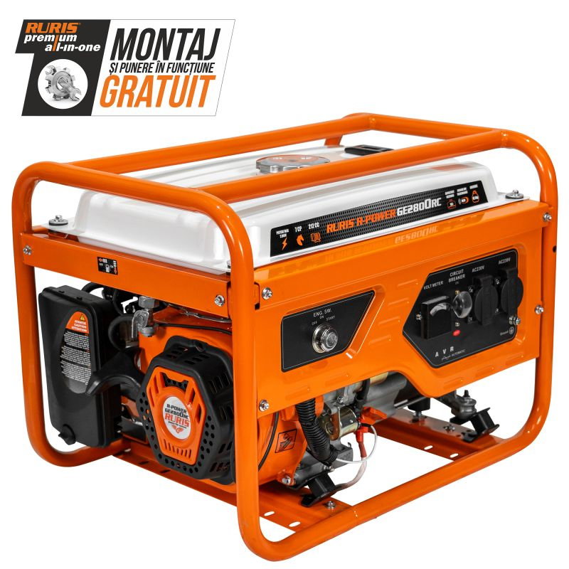 Generator open frame Ruris R-Power GE 2800RC, 7 CP, 2.8 kW, monofazat, benzina, pornire electrica, bobinaj cupru 100%, telecomanda [2]