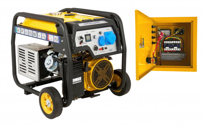 Generator open frame Stager FD 10000ER+380V ATS 8.5 kW, monofazat, benzina, pornire electrica, bobinaj cupru 100%, telecomanda + ATS trifazat [1]