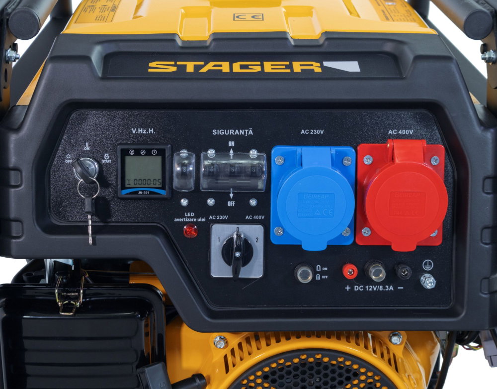 Generator open frame Stager FD 10000ER-E3R Automatic, 8.5 kW, monofazat si trifazat, benzina, pornire electrica, bobinaj cupru 100%, telecomanda, conector ATS si conector invertor solar [5]