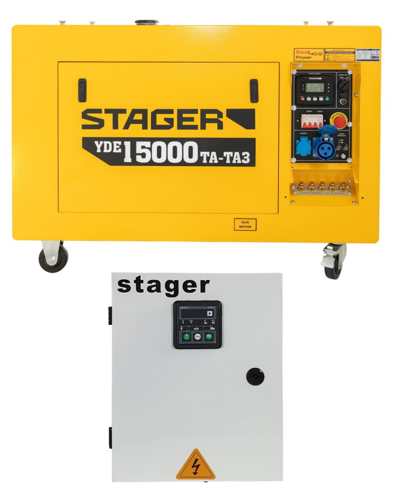 Generator profesional diesel Stager YDE15000TA-TA3, 11.5 kW, 230-400V, insonorizat, pornire electrica + ATS trifazat [1]