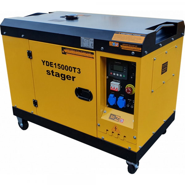 Generator Stager YDE15000T3 11580015000T3 14 kVA , 19A, 3000 rpm, diesel, trifazat, insonorizat cu automatizare trifazata [2]