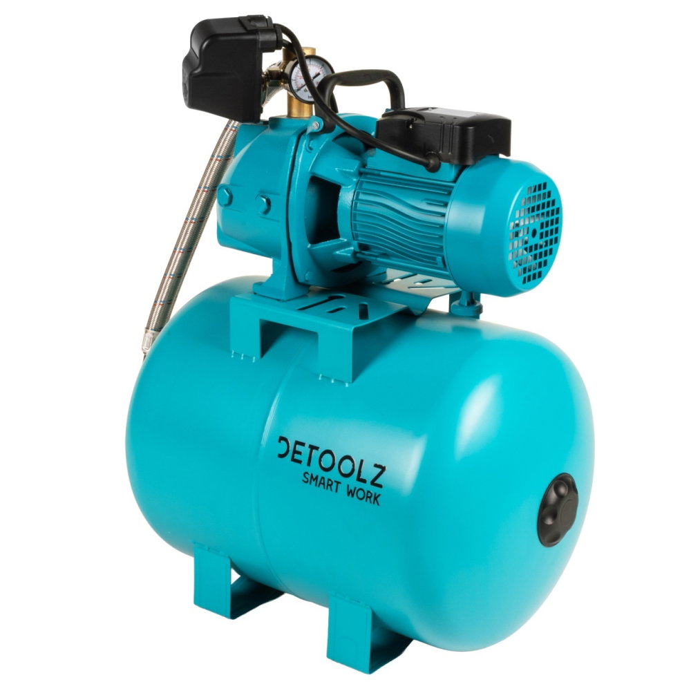 Hidrofor Detoolz 1.1 kW, debit maxim 2480lh, inaltime maxima de pompare 45m, corp pompa fonta, butelie 50L, ejector [3]