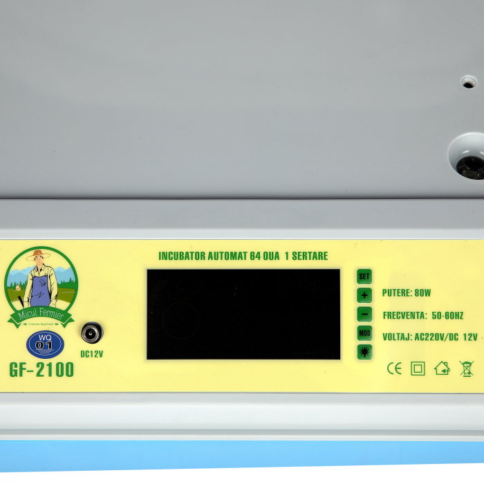 Incubator automat Micul Fermier GF-2100 64 oua 1 sertar, alimentare 220V si 12V [7]