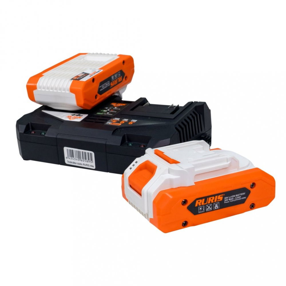 Kit 2 acumulatori + Încărcător dublu RURIS Alfa UP 4444e 20V, 2x4Ah [2]