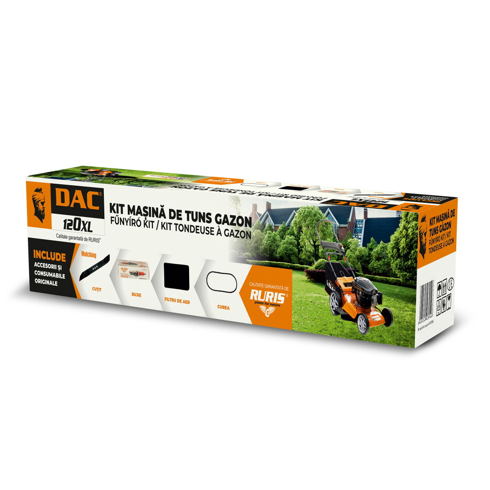 Kit masina de tuns gazon RURIS DAC 120xl (cutit functie mulching, curea, filtru aer, bujie, kit surub) [1]