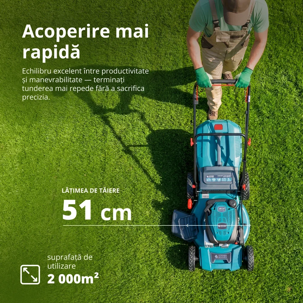 Mașină de tuns gazon Könner & Söhnen KS 51LMG-SP, autopropulsată, 51 cm, 4.5 CP, 170 cc [3]