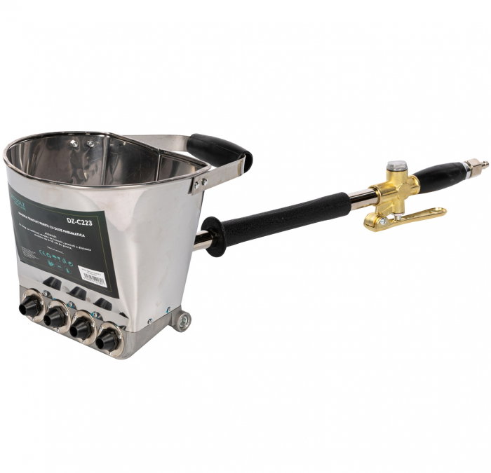Pachet Compresor Stager HM3100V, 100L, 10bar, 356L/min, monofazat cu masina de tencuit pereti si masina de tencuit tavan Detoolz cu duze si cuple rapide [3]