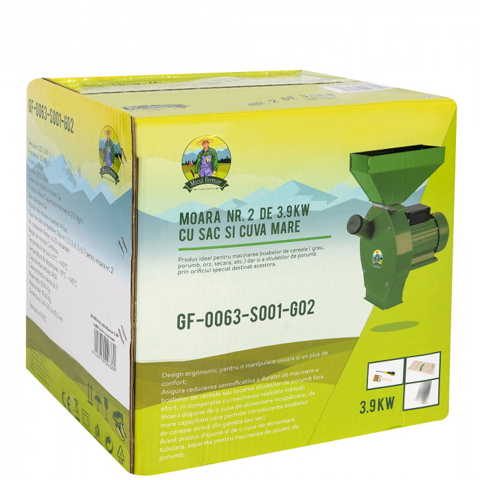 Moara Micul Fermier GF-0063-S001-G02 nr 2 cu sac 3.9KW cuva mare [7]