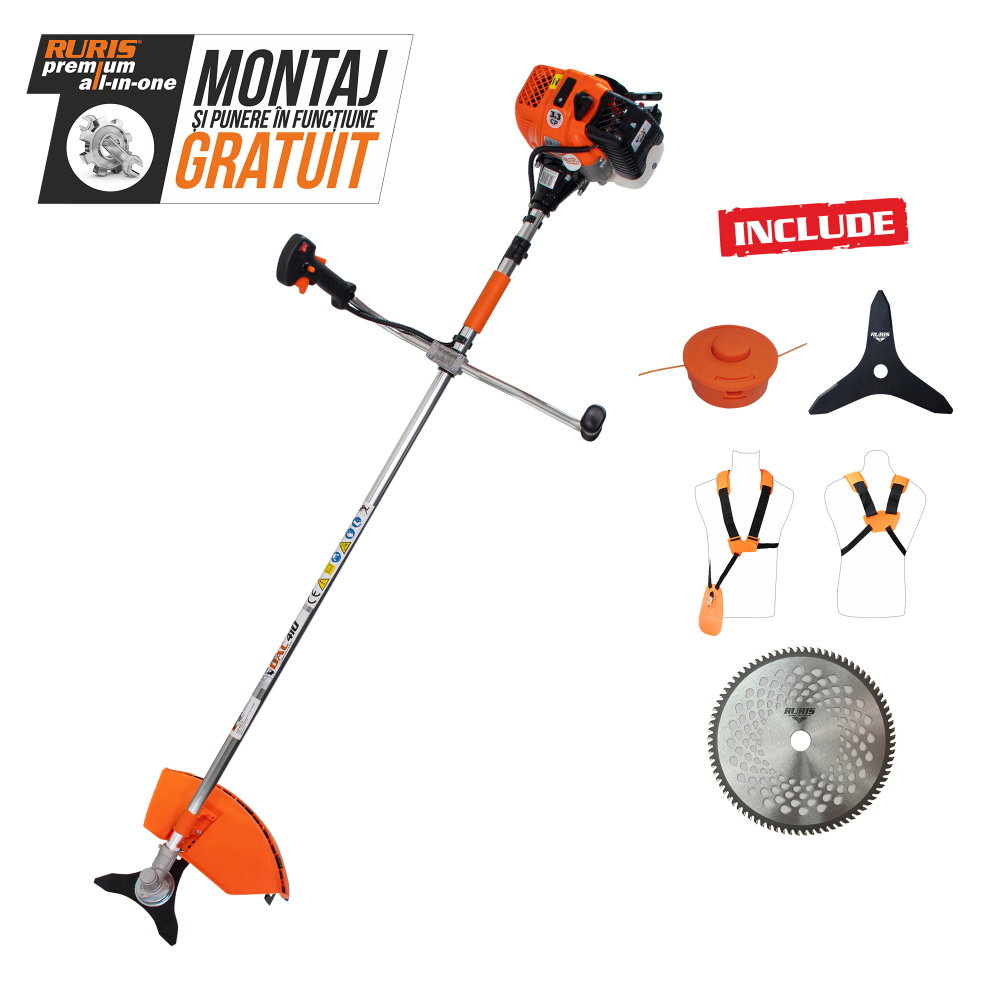 Motocoasa de umar DAC 410, motor TEZ, benzina, 2 timpi, 57 cc - 3.3 CP [1]