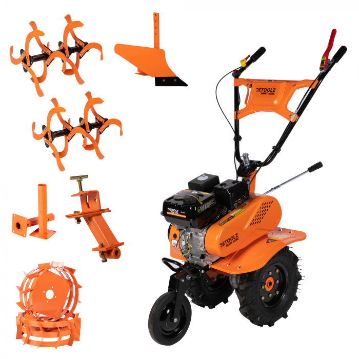 Motocultor Detoolz DZ-M124 7CP, 212CC+plug+adaptor+roti metalice [1]