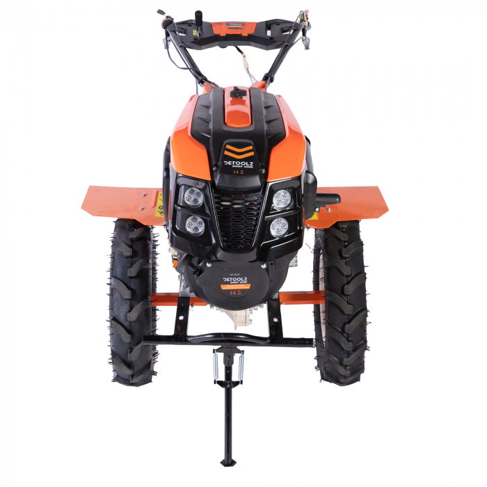 Motocultor Detoolz DZ-M127 Diesel 10CP, 418CC, pornire electrica + plug reversibil mare + roti metal [3]
