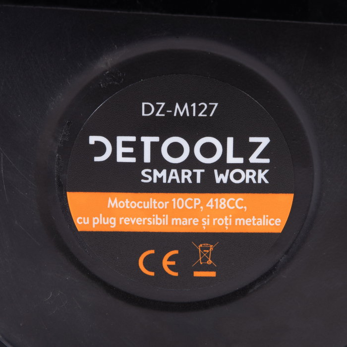 Motocultor Detoolz DZ-M127 Diesel 10CP, 418CC, pornire electrica + plug reversibil mare + roti metal [12]