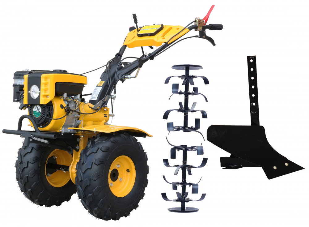 Motocultor ProGARDEN Campo 873 Alpine  7CP, 2+1 trepte, 2+1+1 freze, benzina, roti ATV, 2 prize putere + plug pentru arat [1]
