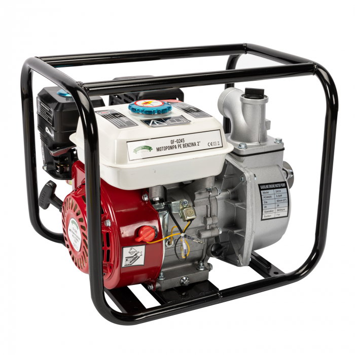 Motopompa Micul Fermier GF-0245, 5.4 CP, 196 CC, 4 timpi, 30 m3/h debit, 2" diametru racord, 23 m adancime refulare, 7 m adancime absorbtie, 3.6 l. benzina [2]