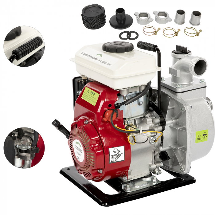 Motopompa pe benzina Micul Fermier GF-2060 aspiratie si refulare 1.5" toli, 4 timpi, cu suport [1]