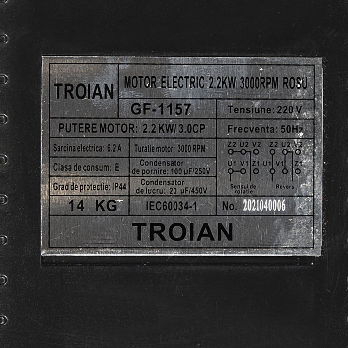 Motor electric micul fermier GF-1157 2.2 kw 3000rpm TROIAN ROSU [2]