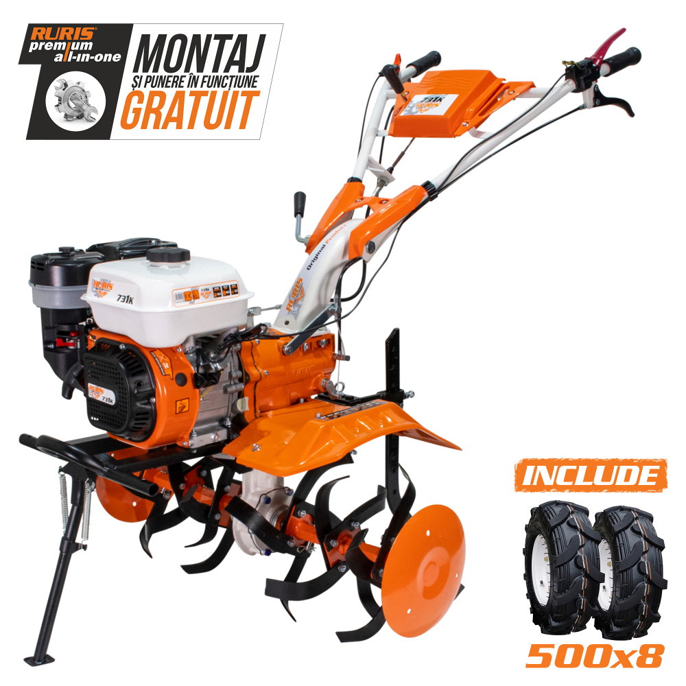 Motosapatoare RURIS 731K Start 8.5 CP, 2+1 trepte, latime lucru 56-83 cm + roti cauciuc 5.00x8 [1]