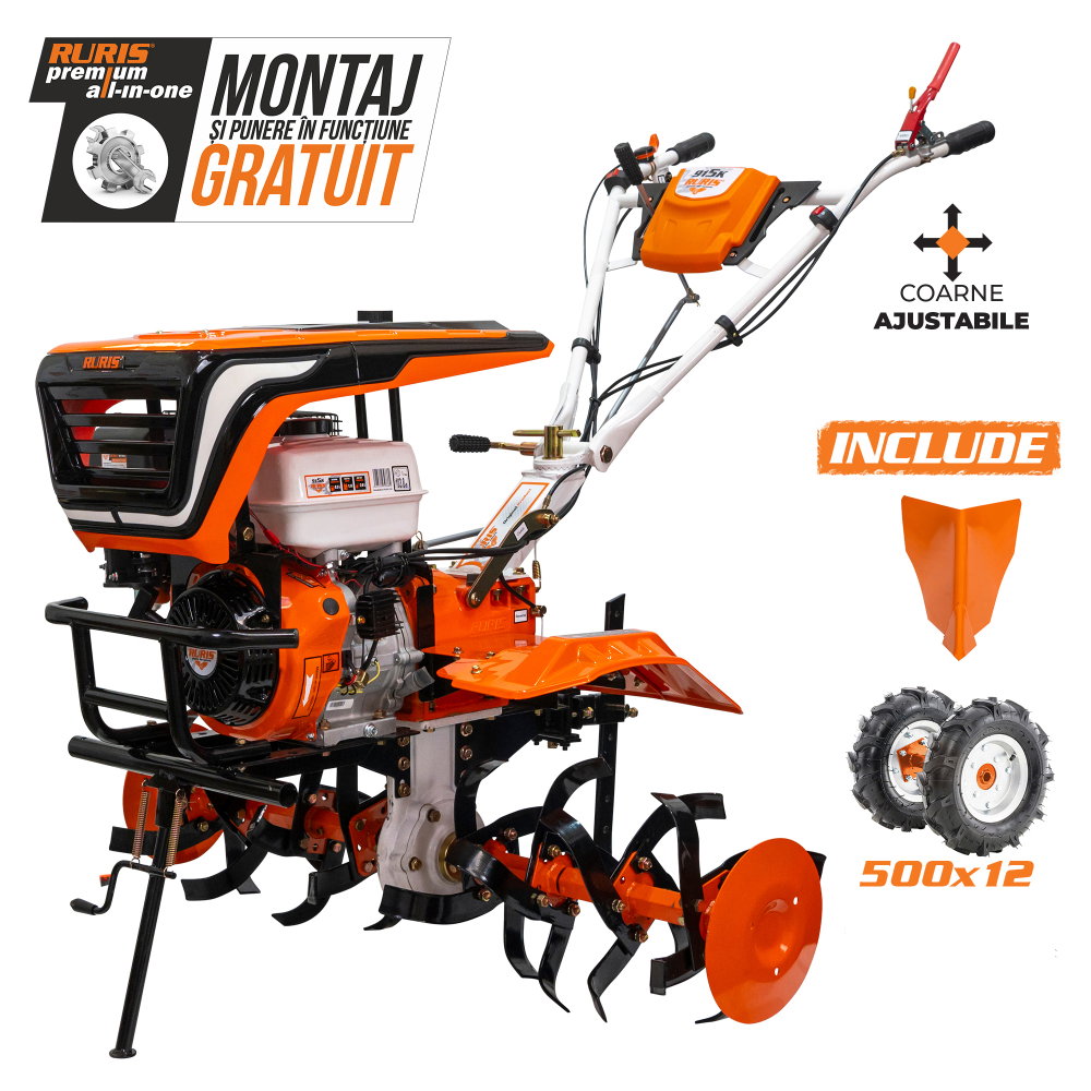 Motosapatoare RURIS 915K benzina 15CP + roti cauciuc 5.00-12 + rarita [2]