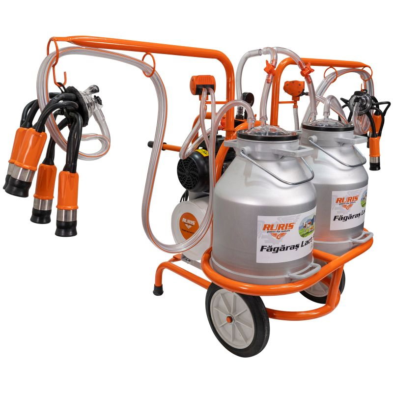 Mulgatoare RURIS Fagaras Lact 901 550 W, 2 posturi, Capacitate bidon: 2x30l, aluminiu [2]