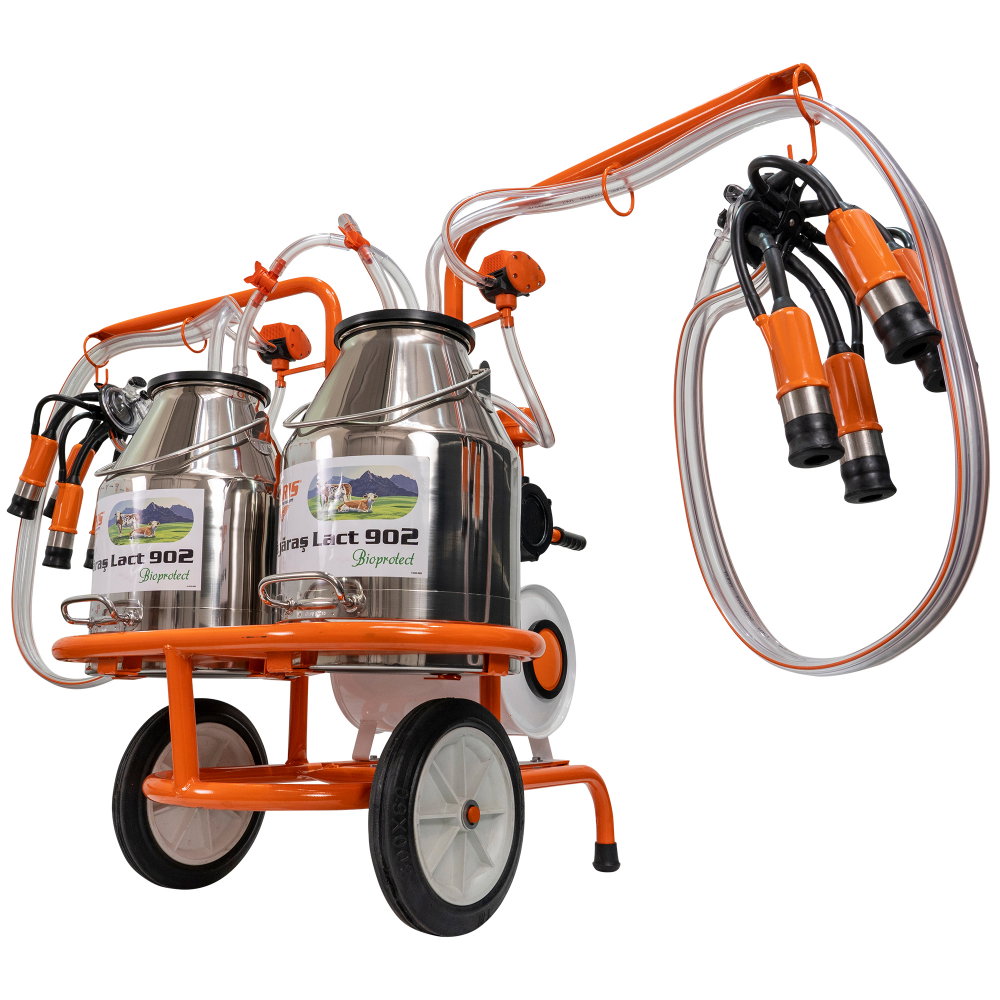 Mulgatoare RURIS Fagaras Lact 902 550 W, 2 posturi, Capacitate bidon: 2x30l, aluminiu [5]