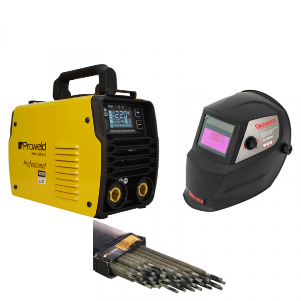 Pachet aparat de sudura Proweld MMA-1600LCD + Masca de sudura cu reglaj automat Almaz BY350E-ROSE + 1Kg Electrozi rutilici Proweld 2.5mm [1]
