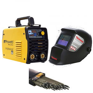 Pachet aparat de sudura Proweld MMA-220LCD + Masca de sudura cu reglaj automat Almaz + 1Kg Electrozi rutilici Proweld 2.5mm E6013 [1]