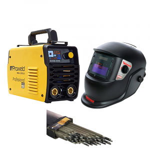 Pachet aparat de sudura Proweld MMA-220LCD + Masca de sudura cu reglaj automat Almaz BY350E-ROSEY + 1Kg Electrozi rutilici Proweld 2.5mm E6013 [1]