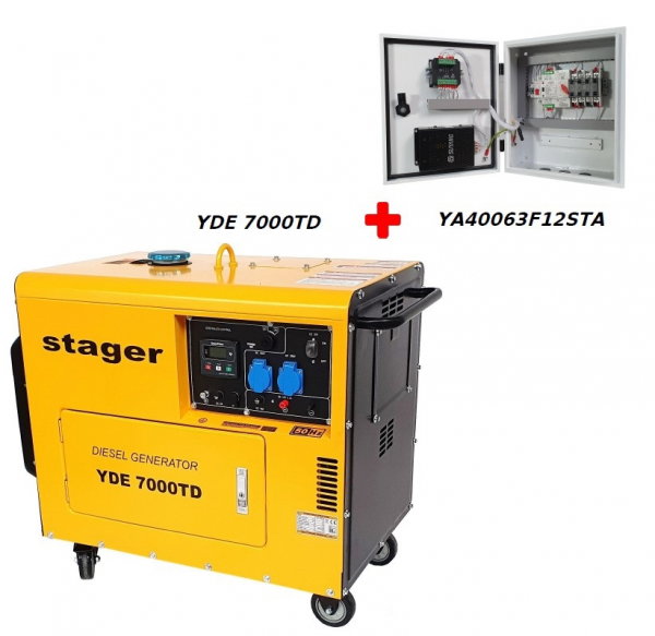 Pachet Generator cu Automatizare Stager YDE7000TD, diesel, monofazat + automatizare trifazata YA40063F12STA 63A [1]