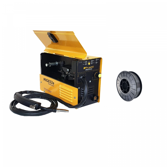 Pachet Invertor sudura MIG-MAG/MMA Proweld MIG832E, 140A, 60% sarma 0.6-0.8 mm, electrod 1.6-3.2 + Sarma sudura cu flux 0.8 mm rola 1 kg - pentru sudura fara gaz [1]