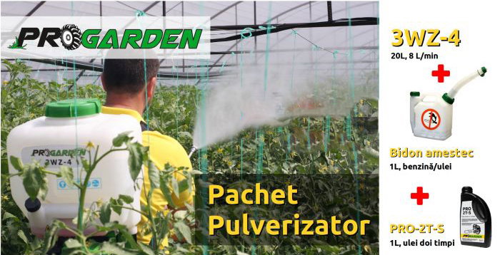 Pachet ProGARDEN 3WZ-4 pulverizator 20L, 8 L/min cu ulei si bidon amestec [1]