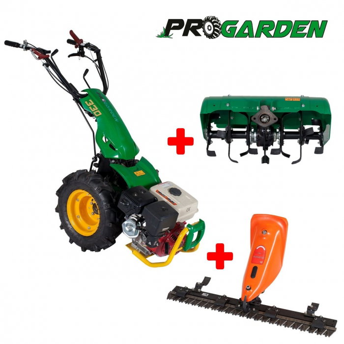 Pachet promotional Motocultor multifunctional Progarden BT330/G177 + Freza tractata Progarden BT-X65 + bara cosire 1200mm, ulei motor si transmisie [1]