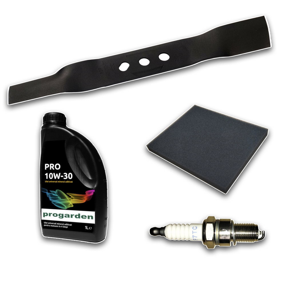 Pachet Revizie ProGarden T400i – Cuțit, Filtru Aer, Bujie și 1L Ulei PRO 10W-30 [1]