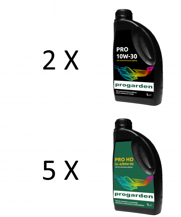 Pachet ulei motor, transmisie  si diferentiale pentru Minitractor Progarden T18 benzina si T12 diesel generatia 2 [1]
