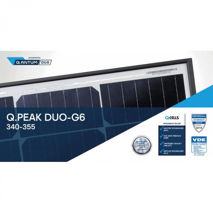 Panou fotovoltaic 355 Wp monocristalin Q Cells, Mono Q Peak Duo G6 Black Frame [2]