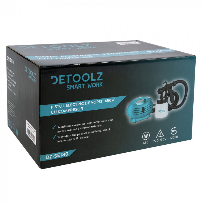 Pistol electric de vopsit Detoolz DZ-SE180 650W cu compresor [7]