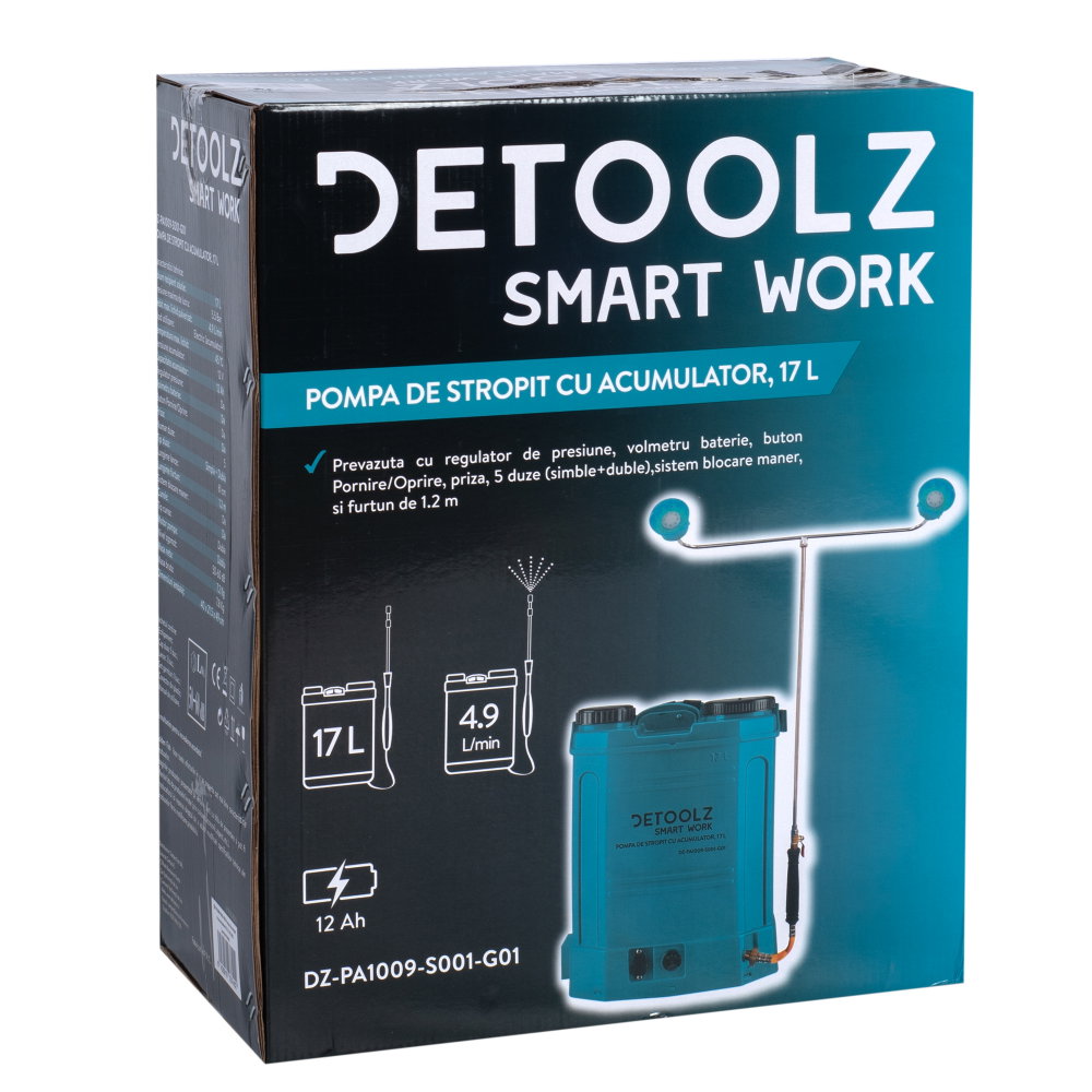 Pompa de stropit cu acumulator, Detoolz 17L [12]