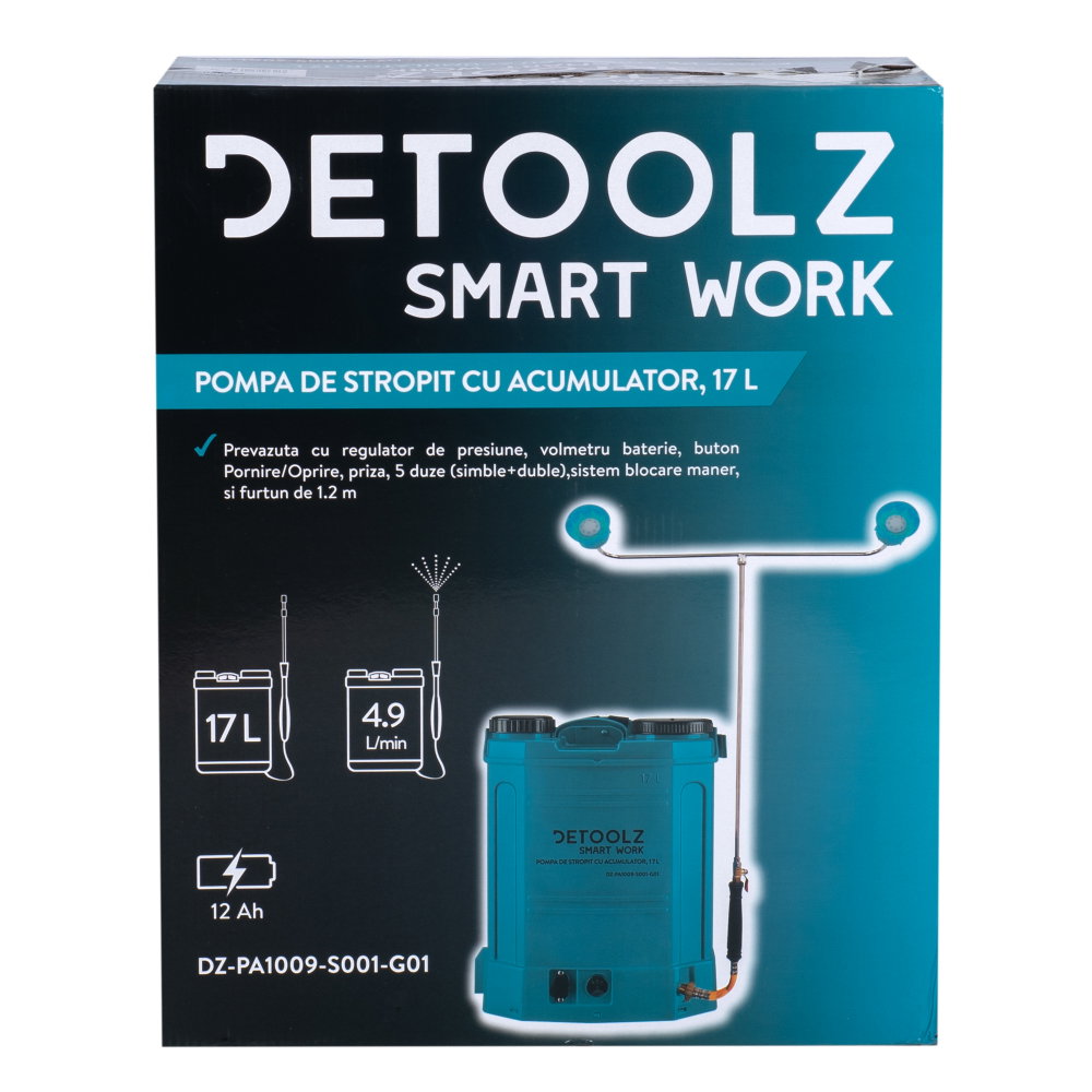 Pompa de stropit cu acumulator, Detoolz 17L [11]
