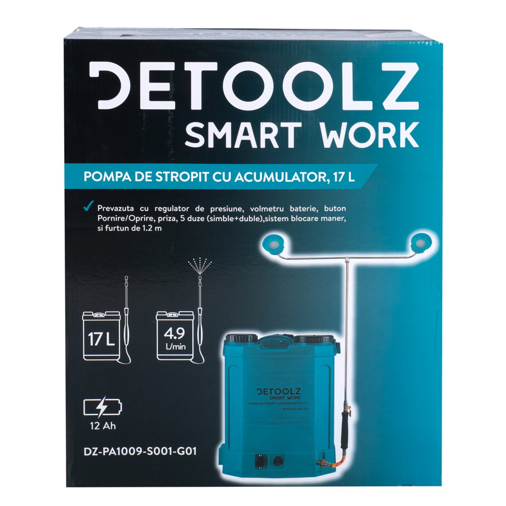 Pompa de stropit cu acumulator, Detoolz 17L [2]