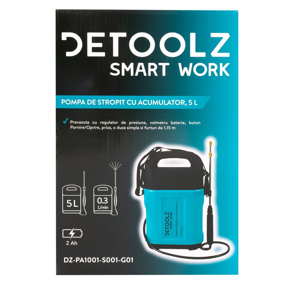 Pompa de stropit cu acumulator, Detoolz 5L [2]