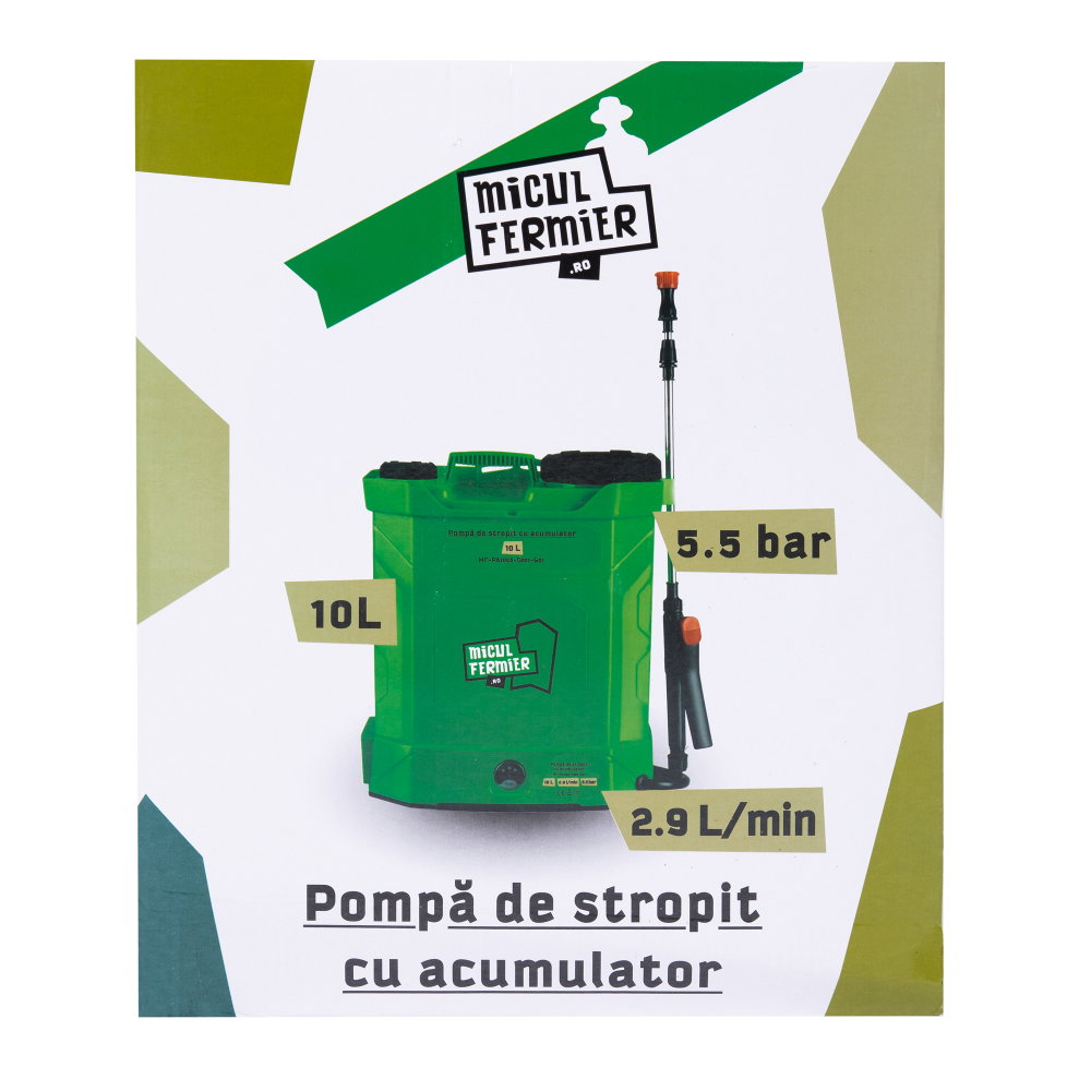 Pompa de stropit cu acumulator, Micul Fermier 10L [3]