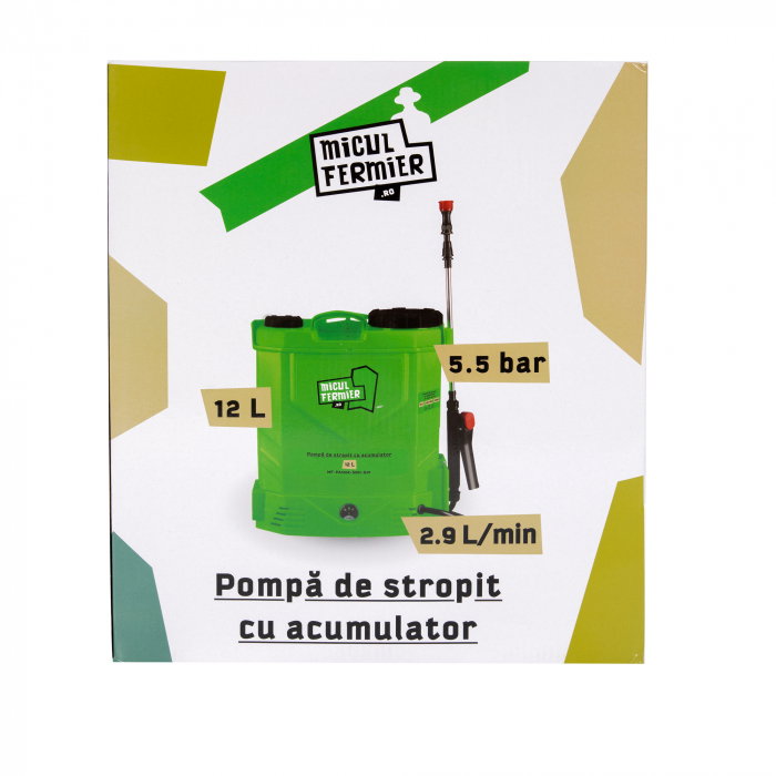 Pompa de stropit cu acumulator, Micul Fermier 12L [2]