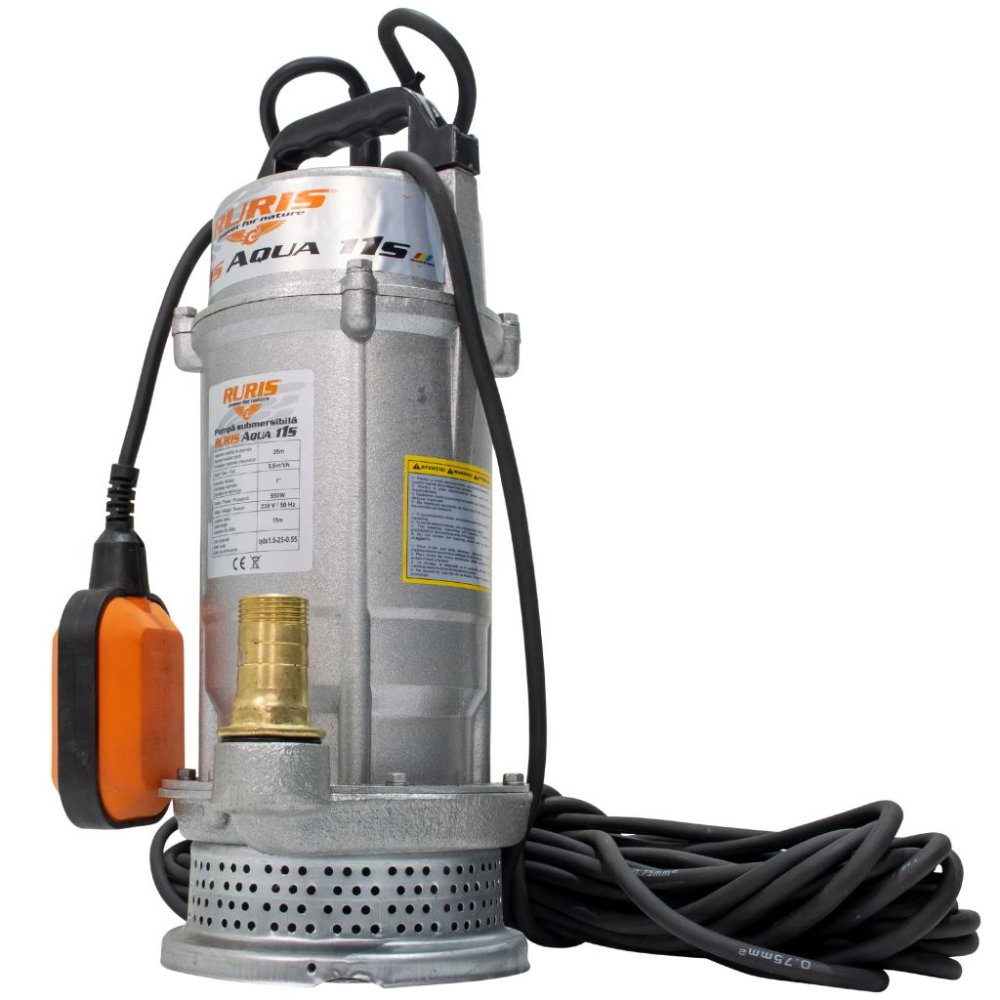 Pompa submersibila pentru apa curata RURIS Aqua 11S, 550W, 25m, 3.6 m³/h, flotor automat [2]