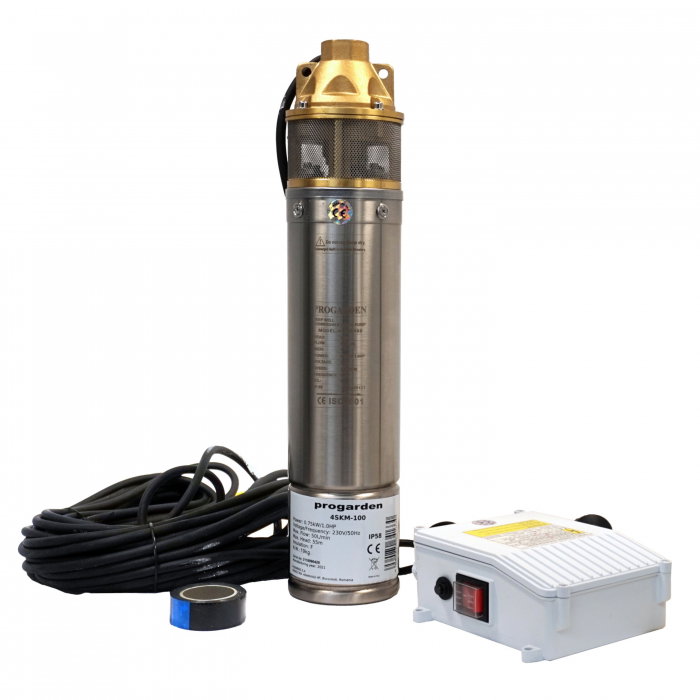 ProGARDEN 4SKM100 Pompa submersibila 1", 750W, apa curata, 50L/min, 55m, flansa cupru [1]