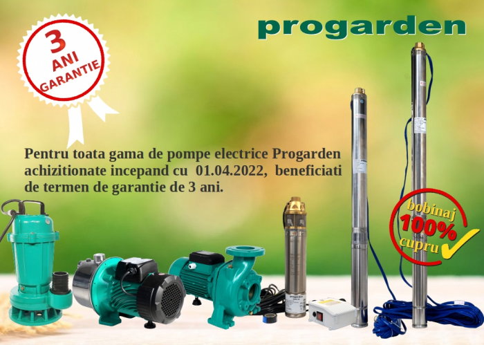 ProGARDEN 4STM4-18 Pompa submersibila 1.25", 1.5kW, apa curata, 67L/min, 130m, 18 etaje, bobinaj cupru [2]