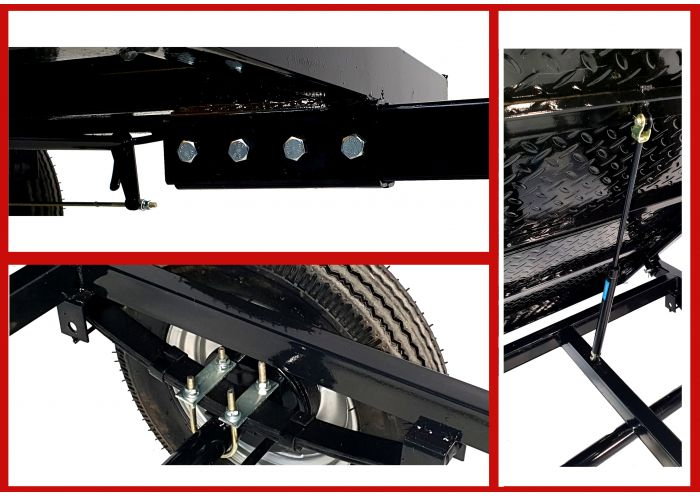 Remorca motocultor ProGARDEN Campo RM500C 468100RM500C 500kg interior bena 830x1310x280mm [2]
