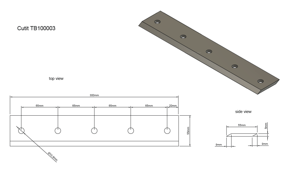 Progarden Cutit 300x55x5mm pentru TB100E, TB100EN [2]